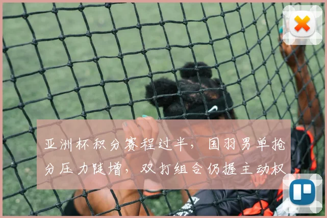 亚洲杯积分赛程过半，国羽男单抢分压力陡增，双打组合仍握主动权